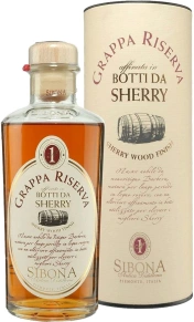 Граппа Riserva Sherry Wood Finish, Sibona, 0.5 л (п/у)
