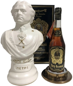 Коньяк бюст, Петр Великий, OS, 25 лет, 0.5 л