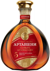 Коньяк Арташени, 5 звёзд, 5 лет, 0.5 л