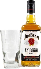 Виски with glass (Spain), Jim Beam, 4 года, 1 л