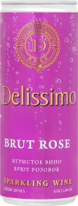 Игристое вино Rose Brut, Delissimo, 0.25 л