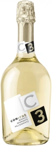 Игристое вино Con-Tre Bianco Spumante Millesimato Extra Dry, Contarini, 2022, 0.75 л