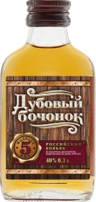 Коньяк Дубовый Бочонок, 5 zvezd, 5 лет, 0.1 л