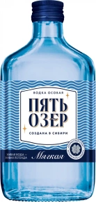 Водка Мягкая, Пять Озер, 0.25 л