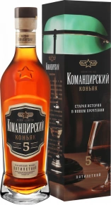 Коньяк Командирский, 5 лет, 0.5 л (п/у)